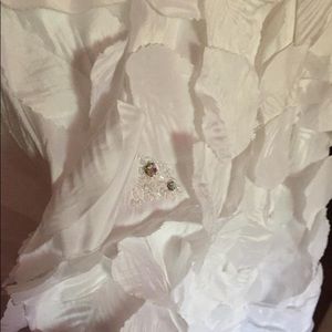 Tony bowls strapless white wedding dress